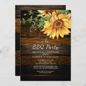 ひまわり素朴&ウッド「I do BBQ」婚約部 招待状 (正面/裏面)