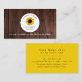 ひまわり素朴、ガーデンセンター、園芸家 名刺 (正面/裏面)