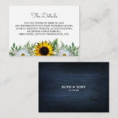 ひまわり素朴│デイジーの囲結婚いカード エンクロージャーカード (正面/裏面)