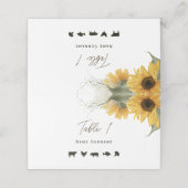 ひまわり素朴、座席表と食事のオプション プレイスカード (外部開封)