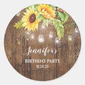 ひまわり素朴、木、およびライト ラウンドシール (正面)