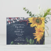 ひまわり素朴、石板、ライトベビーシャワー 招待状 (スタンド正面)