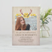 ひまわり素朴〔雄ジカの〕枝角 | Sweet sixteen誕生日 招待状 (スタンド正面)