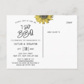 ひまわり素朴I do BBQ婚約パーティ インビテーションポストカード (裏面)