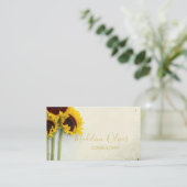 ひまわり素朴QRコモダンードスタイリッシュ金ゴールド 名刺 (スタンド正面)