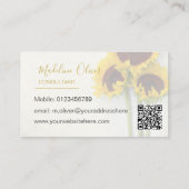 ひまわり素朴QRコモダンードスタイリッシュ金ゴールド 名刺 (裏面)