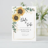 ひまわり素朴QRコード結婚式の日付を保存 (スタンド正面)