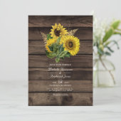 ひまわり素朴QRコードRSVPカントリーウェディング 招待状 (スタンド正面)