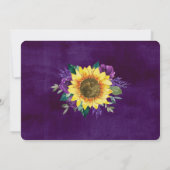 ひまわり紫のフローラライト写真を保存する セーブザデート (裏面)