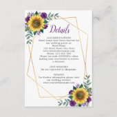 ひまわり紫フローラ幾何結婚詳細 エンクロージャーカード (正面)