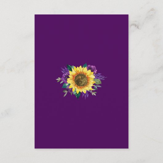 ひまわり紫フローラ幾何結婚詳細 エンクロージャーカード (裏面)