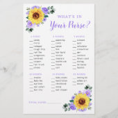 ひまわり紫フローラ財布赤ちゃんシャワーゲーム (正面)