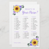 ひまわり紫フローラ財布赤ちゃんシャワーゲーム (正面/裏面)