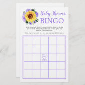 ひまわり紫フローラ赤ちゃんシャワービンゴゲーム (正面/裏面)