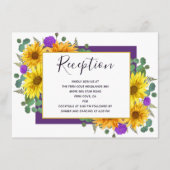 ひまわり紫素朴バラウェディングレセプション エンクロージャーカード (正面)