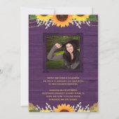 ひまわり紫素朴金ゴールド2写真卒業 案内状 (裏面)