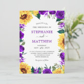 ひまわり紫縁どフローラ結婚ズ 招待状 (スタンド正面)