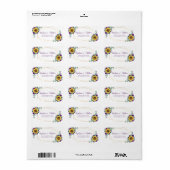 ひまわり紫色のバラ幾何学的金ゴールドアドレス ラベル (フルシート)