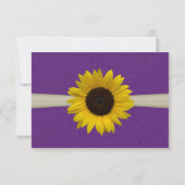 ひまわり紫色の応答カード 出欠カード (裏面)