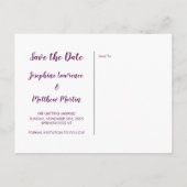 ひまわり紫色の梅バラ日付を保存 案内ポストカード (裏面)