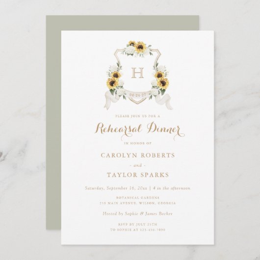 ひまわり紫陽花クレストリハーサルディナー結婚ズ 招待状 (正面/裏面)