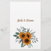 ひまわり結婚したまたはシャワー結婚したなしゲームカード チラシ (裏面)