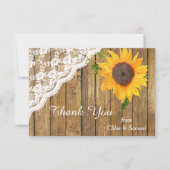 ひまわり結婚とレース サンキューカード (正面)
