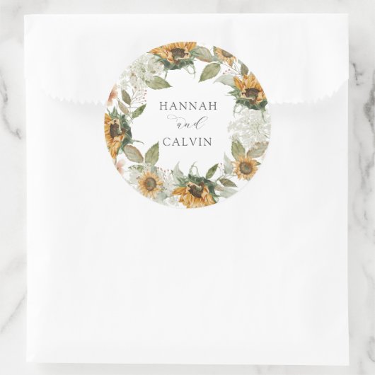 ひまわり結婚のクラシック丸シール ラウンドシール (バッグ)