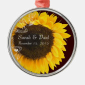 ひまわり結婚のクリスマス飾り メタルオーナメント (正面)