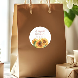 ひまわり結婚のステッカー ラウンドシール