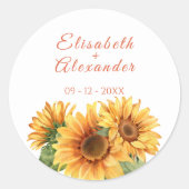 ひまわり結婚のステッカー ラウンドシール (正面)