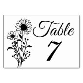 ひまわり結婚のテーブル番号素朴野花 テーブルナンバー (正面)
