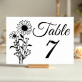 ひまわり結婚のテーブル番号素朴野花 テーブルナンバー