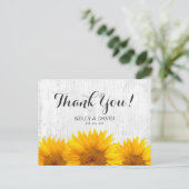 ひまわり結婚のバ素朴ンウッドありがとう ポストカード (スタンド正面)