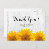 ひまわり結婚のバ素朴ンウッドありがとう ポストカード (正面/裏面)