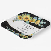 ひまわり結婚のパーソナル紙プレート(黒) ペーパープレート (傾斜あり)