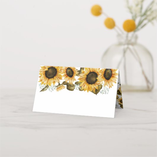 ひまわり結婚のフードテント プレイスカード (正面)