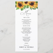 ひまわり結婚のメニュー メニュー (正面)