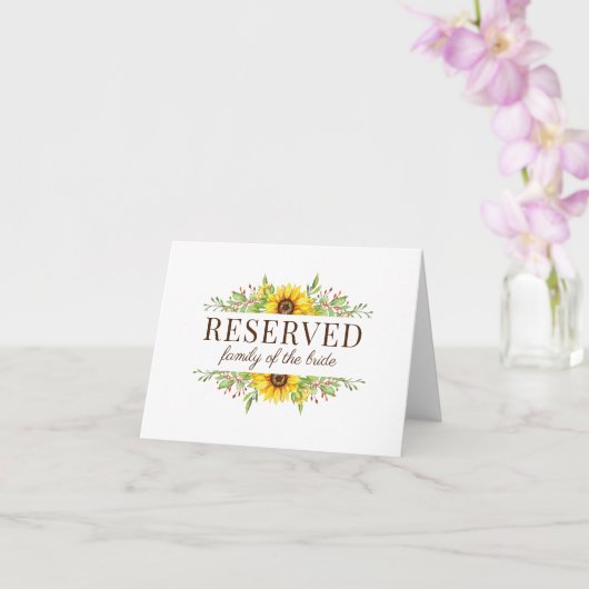 ひまわり結婚の予約座席表 カード (蘭)