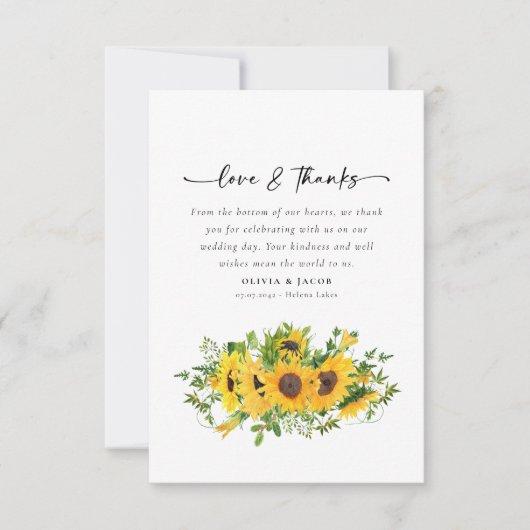 ひまわり結婚の写真 サンキューカード (正面)