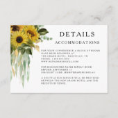 ひまわり結婚の宿泊詳細 エンクロージャーカード (正面)