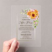ひまわり結婚の後パーティー アクリル招待状 (インサイチュ (ポータブル))