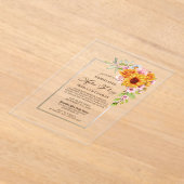 ひまわり結婚の後パーティー アクリル招待状 (レイダウン)