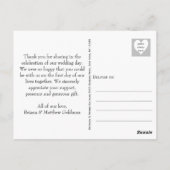 ひまわり結婚の感謝はがきウッド素朴 ポストカード (裏面)