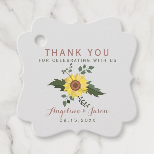 ひまわり結婚の感謝 フェイバータグ (正面)