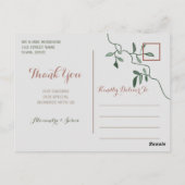 ひまわり結婚の感謝 ポストカード (裏面)