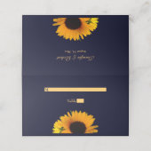 ひまわり結婚の折り畳み座席表(ネイビーブルー) プレイスカード (外部開封)