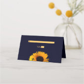 ひまわり結婚の折り畳み座席表（ネイビーブルー） プレイスカード (正面)