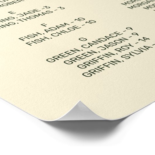 ひまわり結婚の森の緑の座席表 ポスター (角)