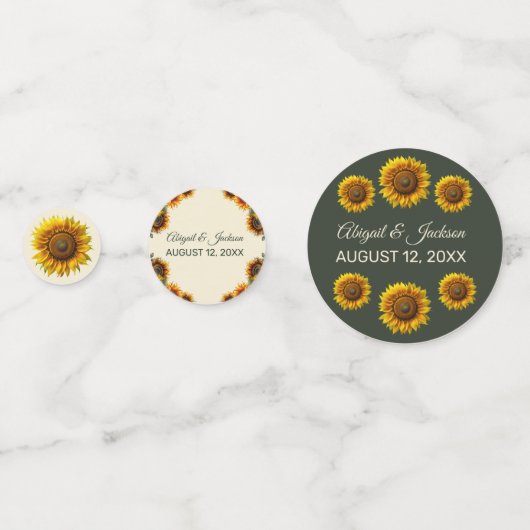 ひまわり結婚の森の緑素朴 コンフェッティ (正面)